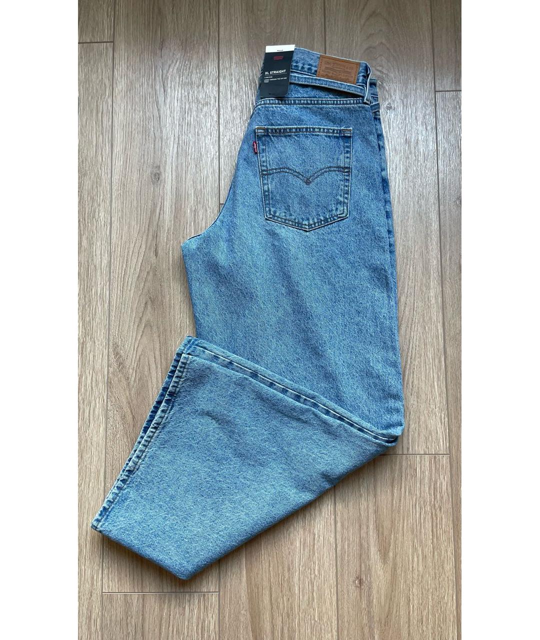 LEVI'S Синие хлопковые прямые джинсы, фото 7
