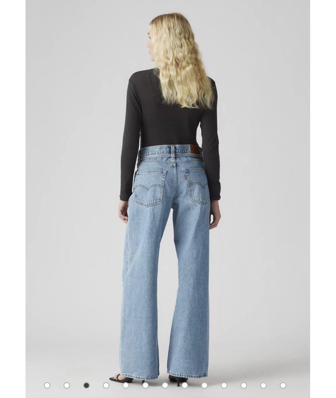 LEVI'S Синие хлопковые прямые джинсы, фото 2