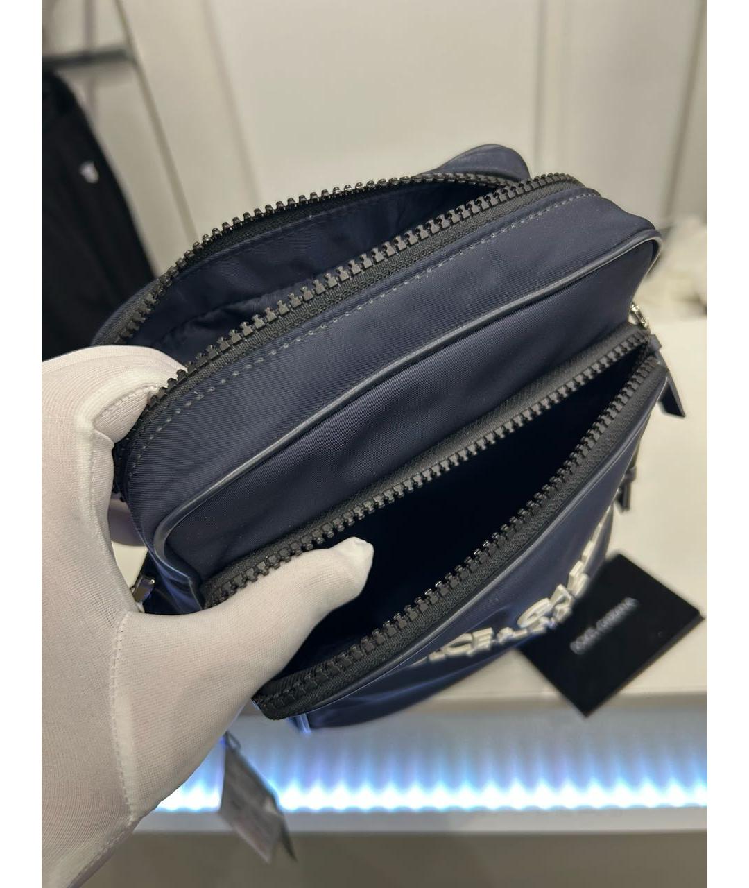 DOLCE&GABBANA Темно-синяя сумка на плечо, фото 4