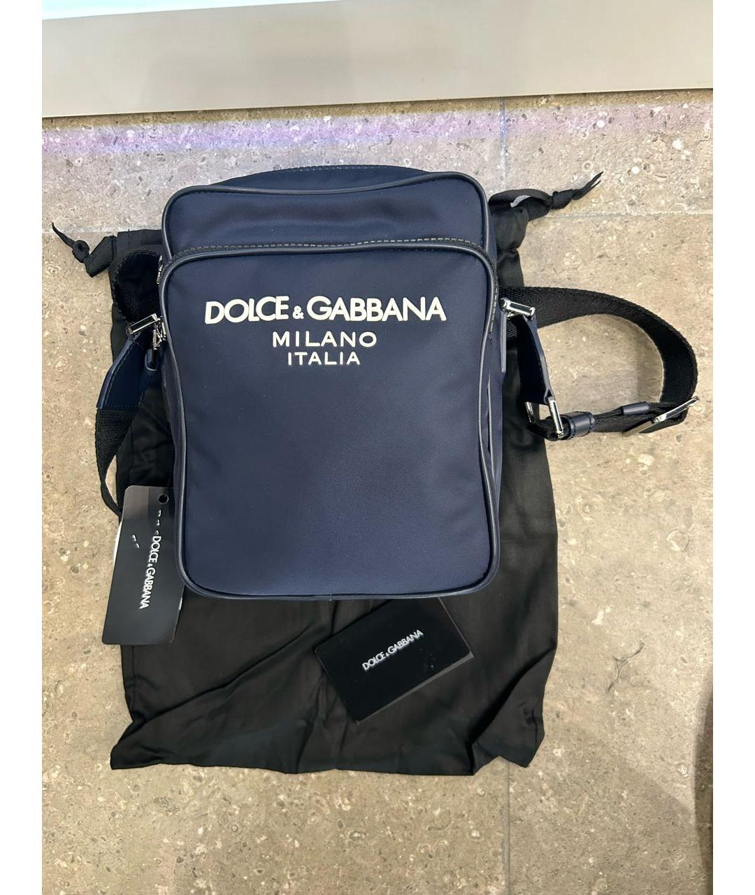 DOLCE&GABBANA Темно-синяя сумка на плечо, фото 8