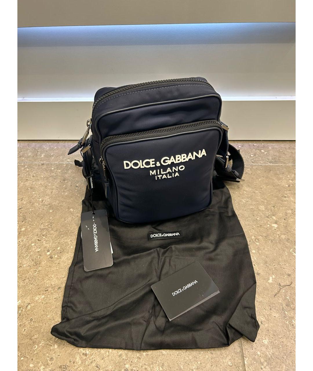 DOLCE&GABBANA Темно-синяя сумка на плечо, фото 5