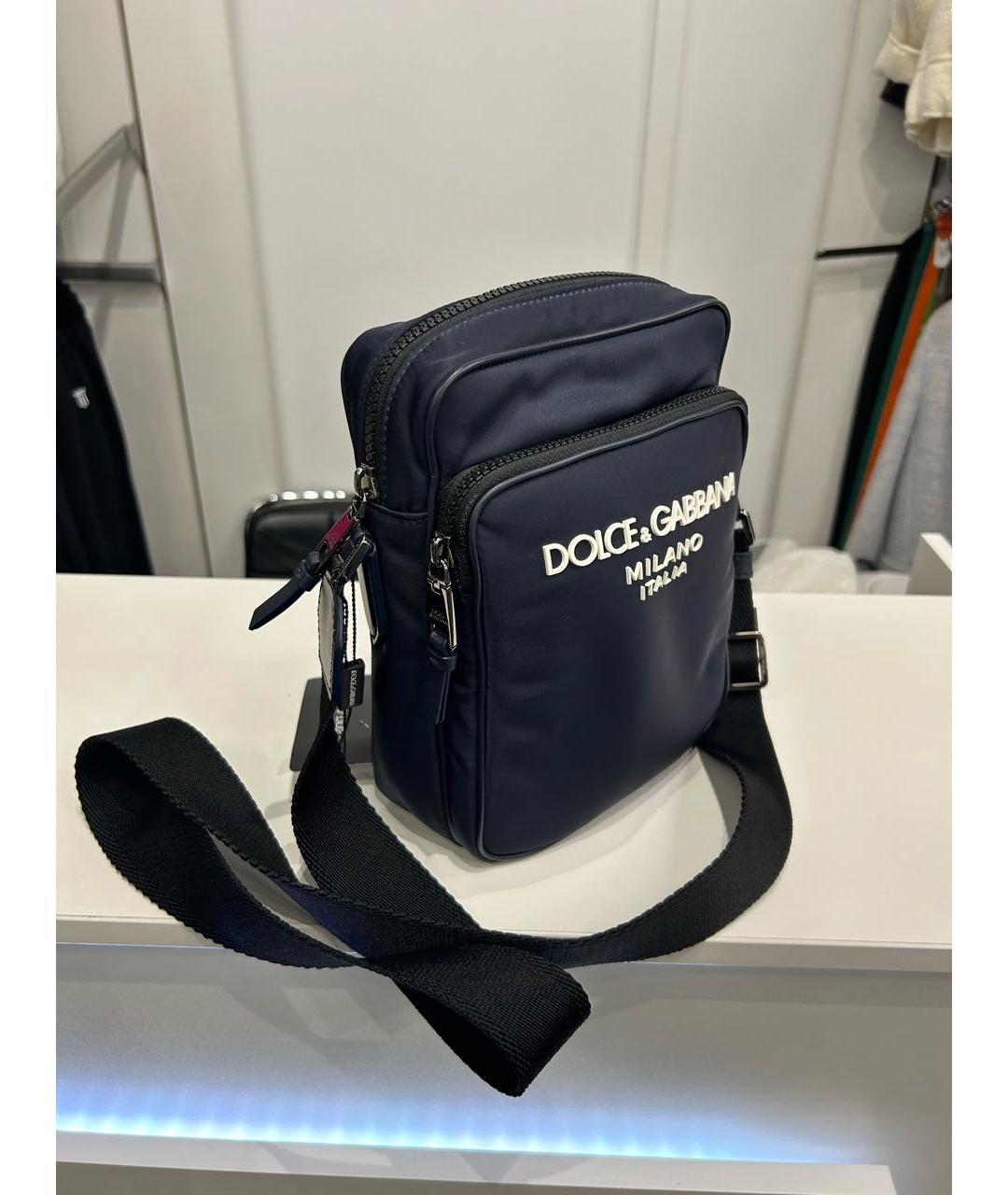 DOLCE&GABBANA Темно-синяя сумка на плечо, фото 2