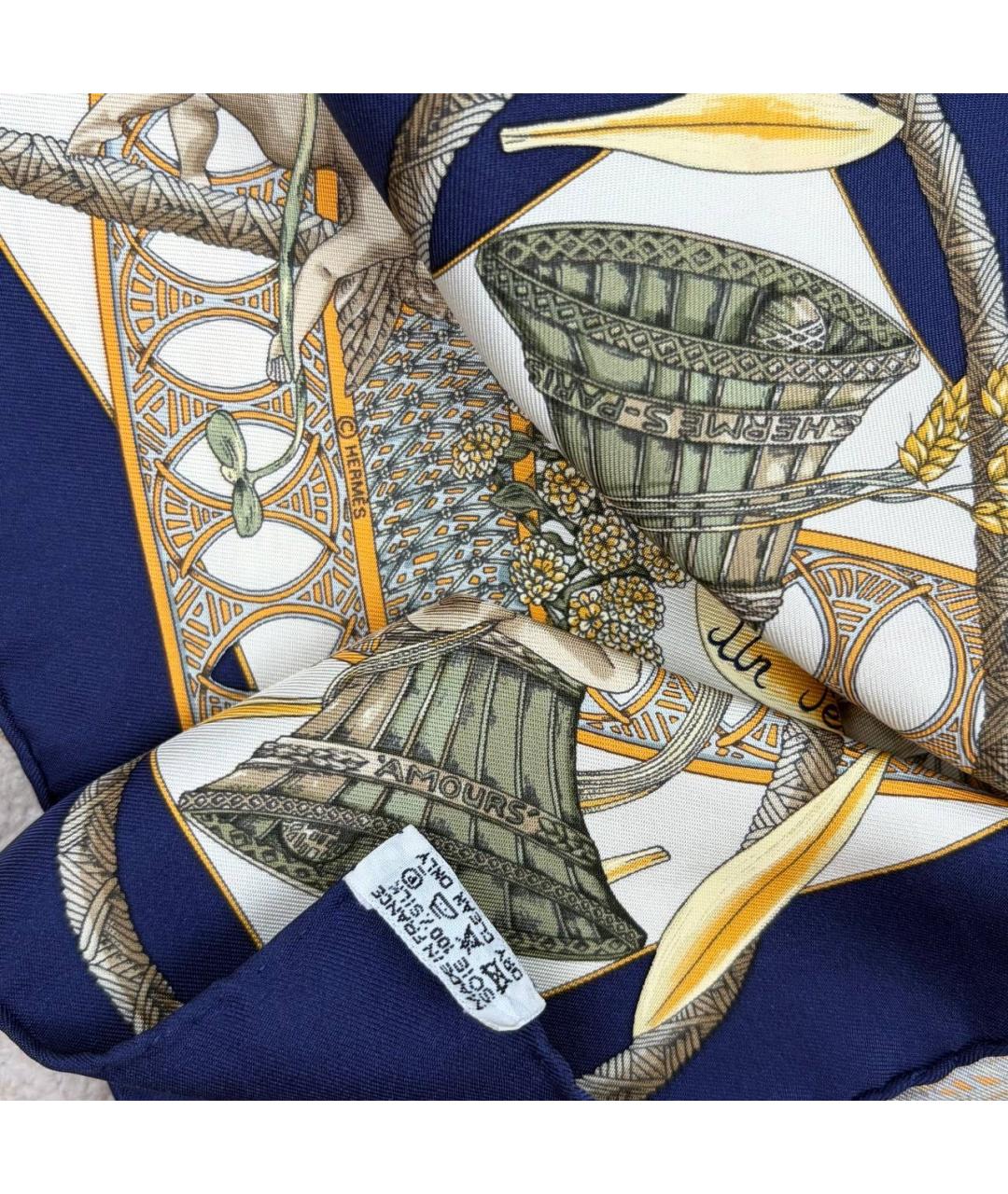 HERMES Мульти шелковый платок, фото 7