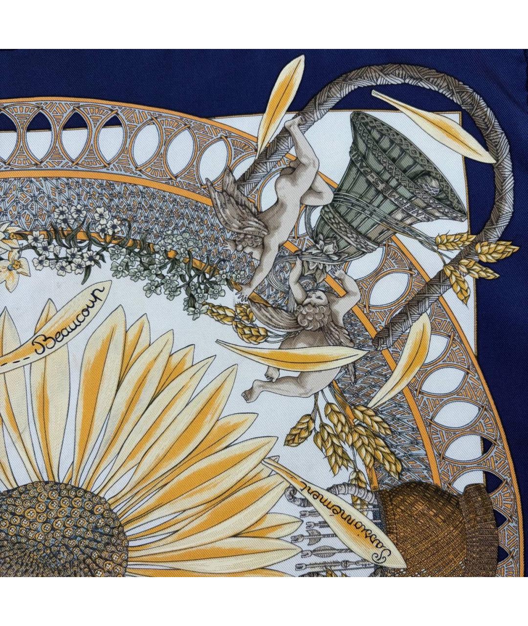 HERMES Мульти шелковый платок, фото 5