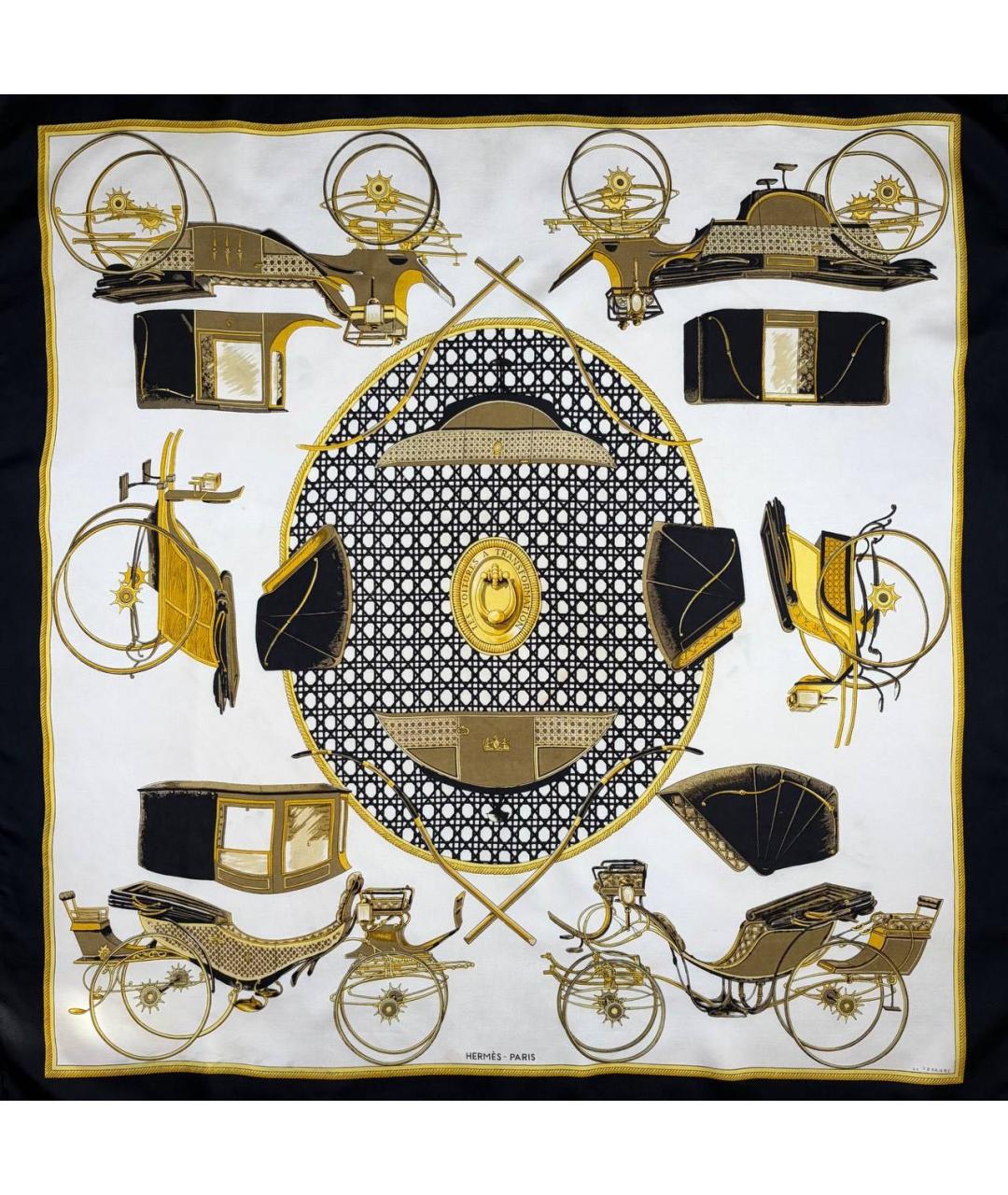 HERMES Мульти шелковый платок, фото 9