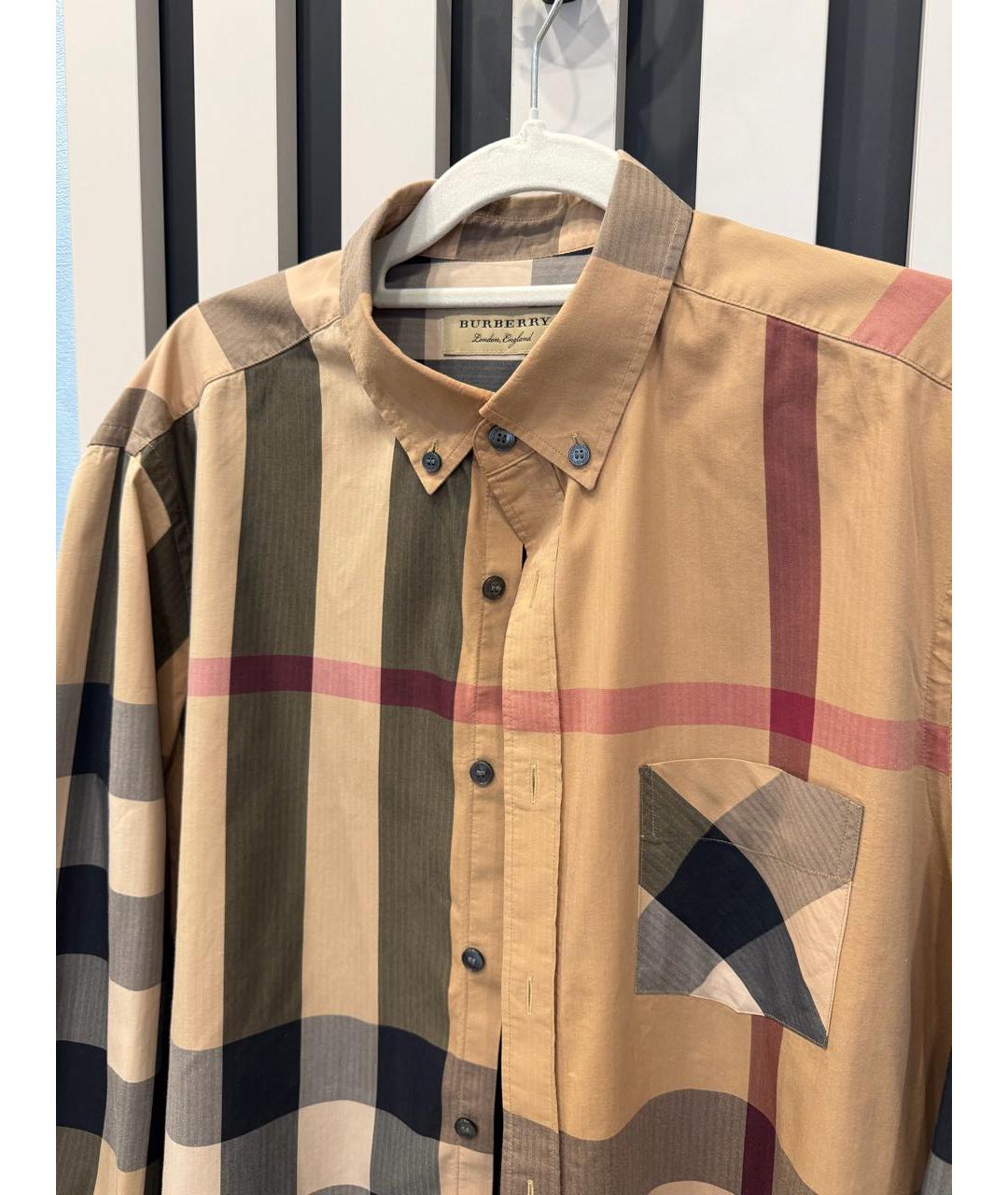 BURBERRY Мульти хлопко-полиэстеровая классическая рубашка, фото 2
