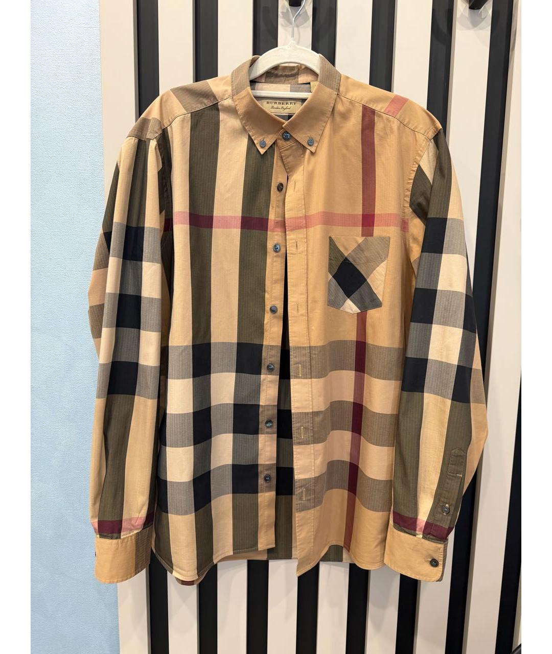 BURBERRY Мульти хлопко-полиэстеровая классическая рубашка, фото 8