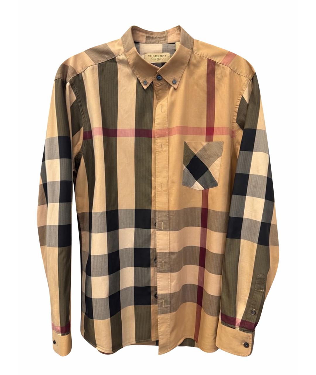 BURBERRY Мульти хлопко-полиэстеровая классическая рубашка, фото 1