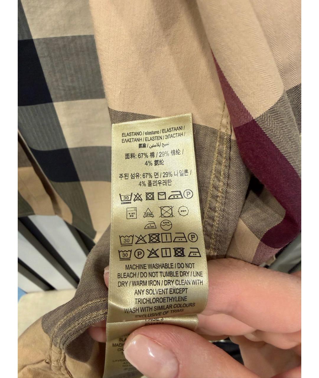 BURBERRY Мульти хлопко-полиэстеровая классическая рубашка, фото 6