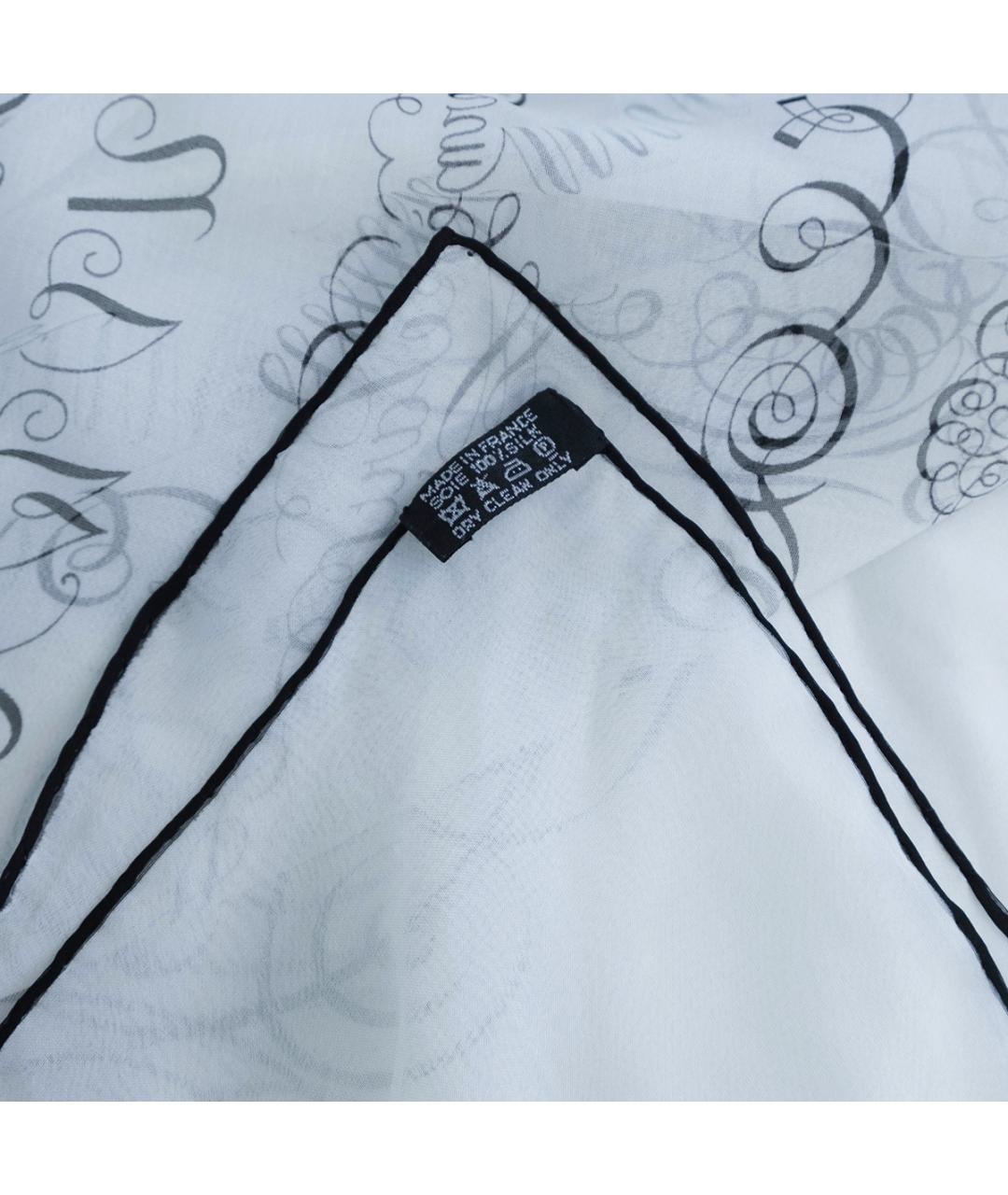 HERMES Белый шелковый платок, фото 3