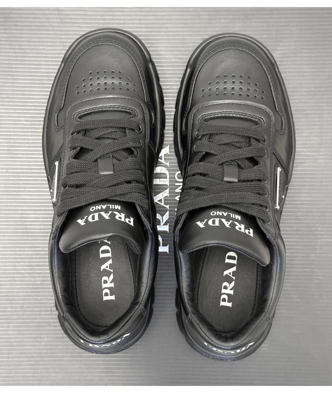PRADA Черные кожаные кеды, фото 7