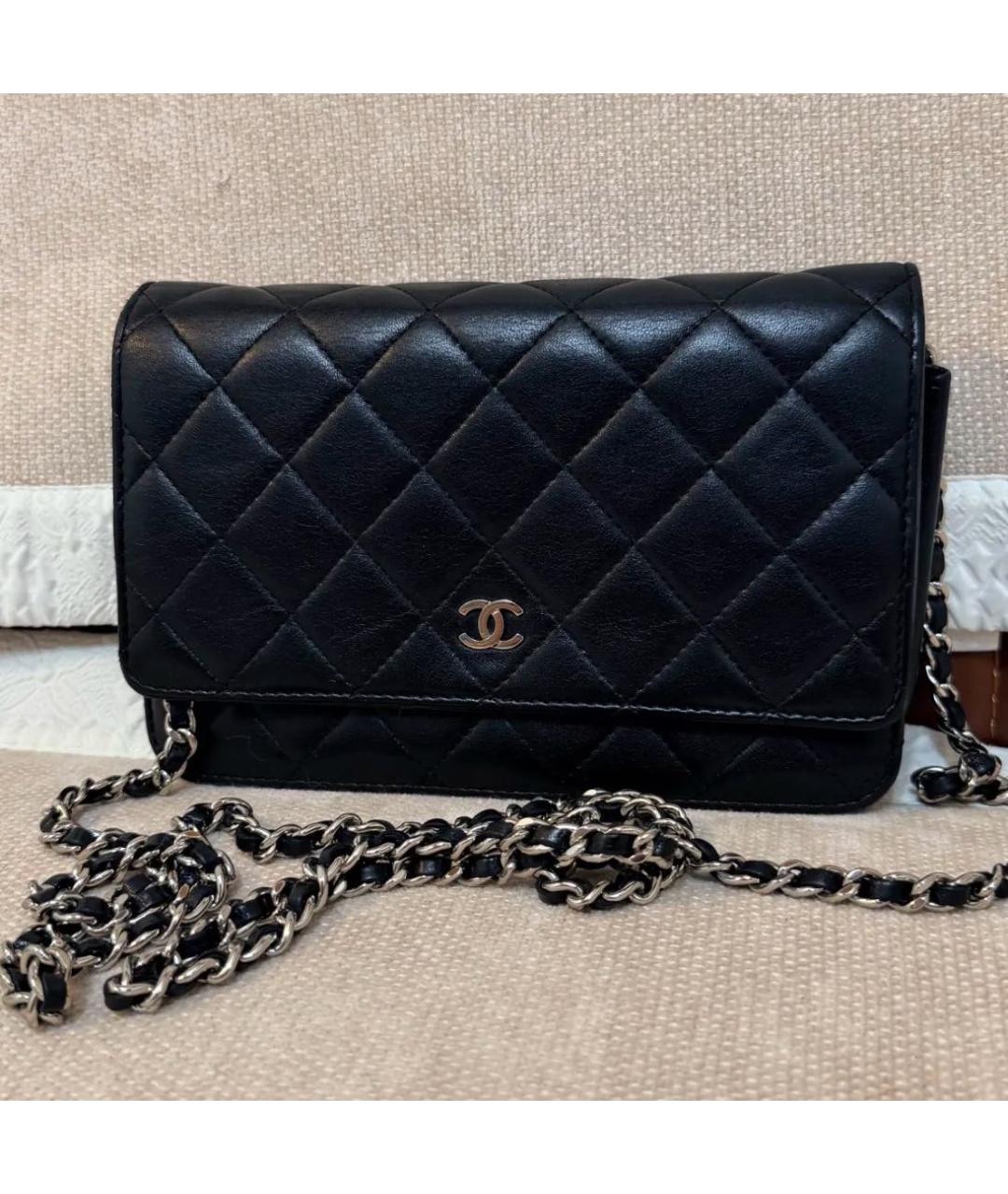 CHANEL Черная кожаная сумка через плечо, фото 7