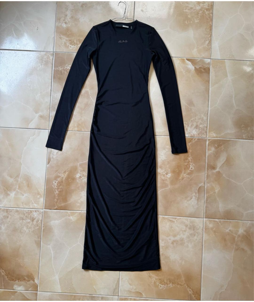 ROTATE Черное полиамидовое повседневное платье, фото 9