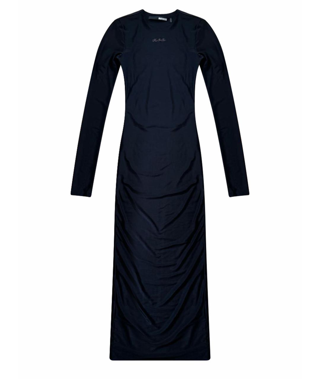 ROTATE Черное полиамидовое повседневное платье, фото 1