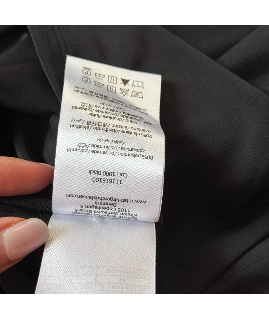 ROTATE Черное полиамидовое повседневное платье, фото 7