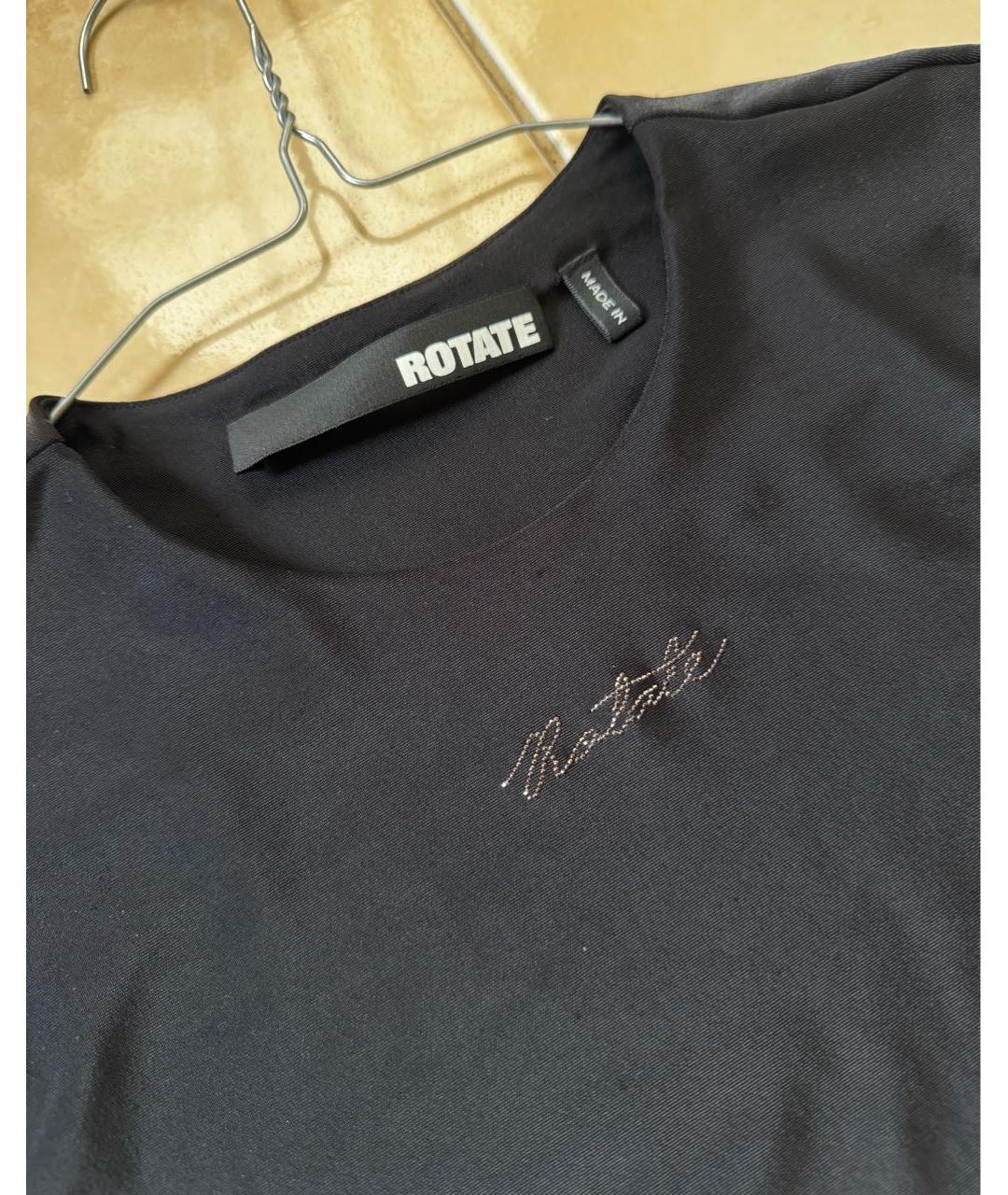 ROTATE Черное полиамидовое повседневное платье, фото 3
