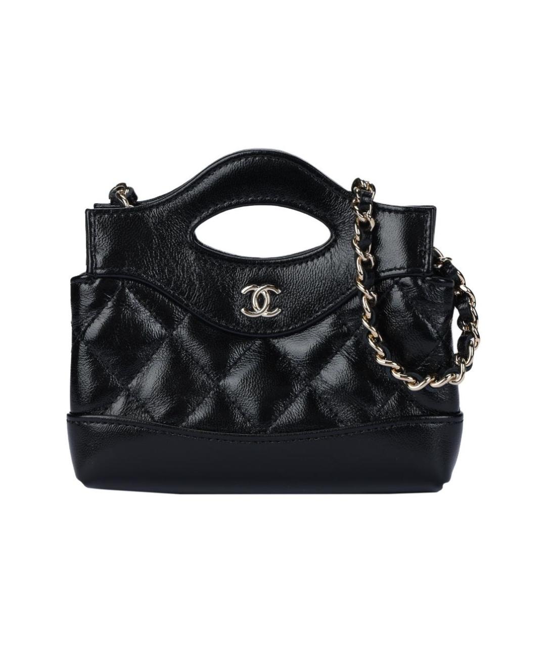 CHANEL Черная кожаная сумка через плечо, фото 5