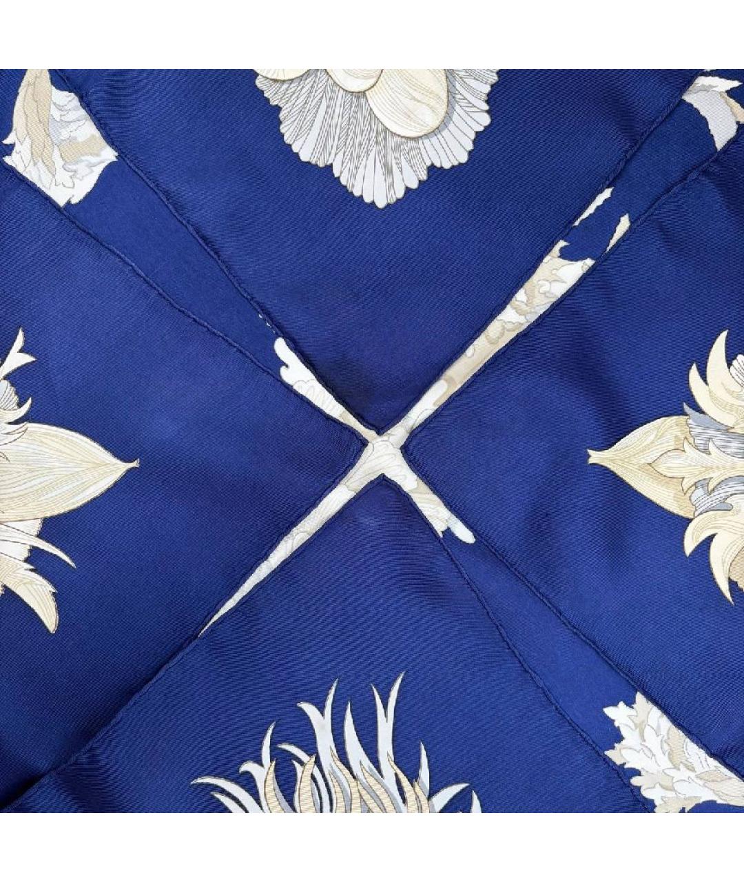 HERMES Синий шелковый платок, фото 5