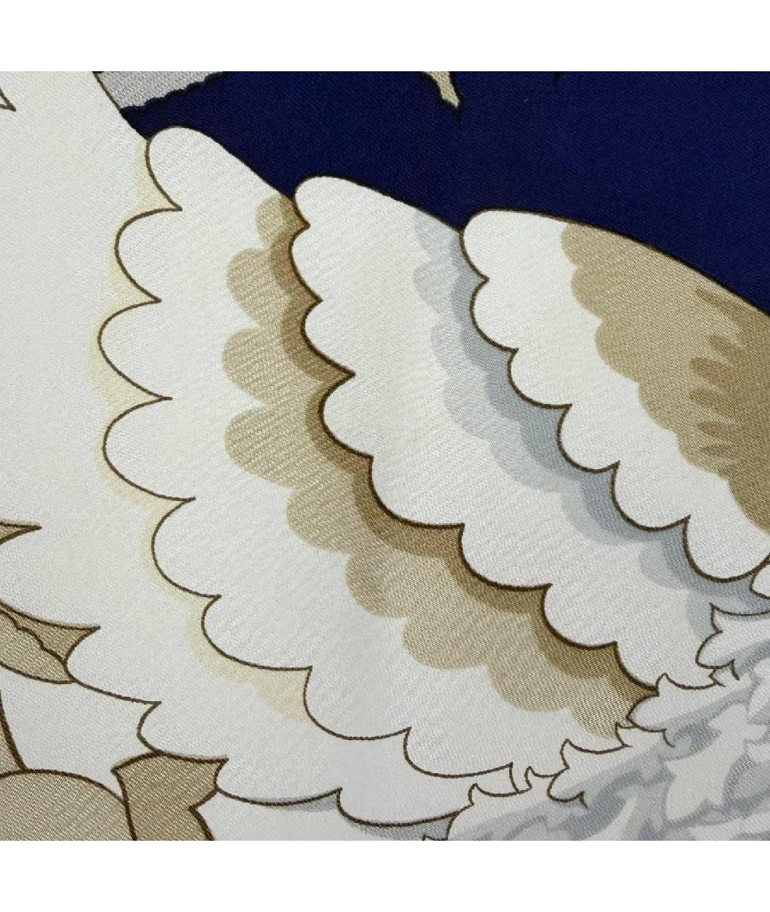 HERMES Синий шелковый платок, фото 6