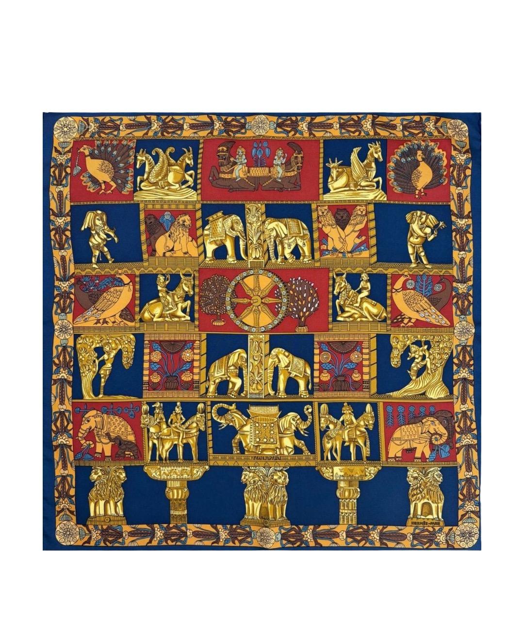 HERMES Мульти шелковый платок, фото 1