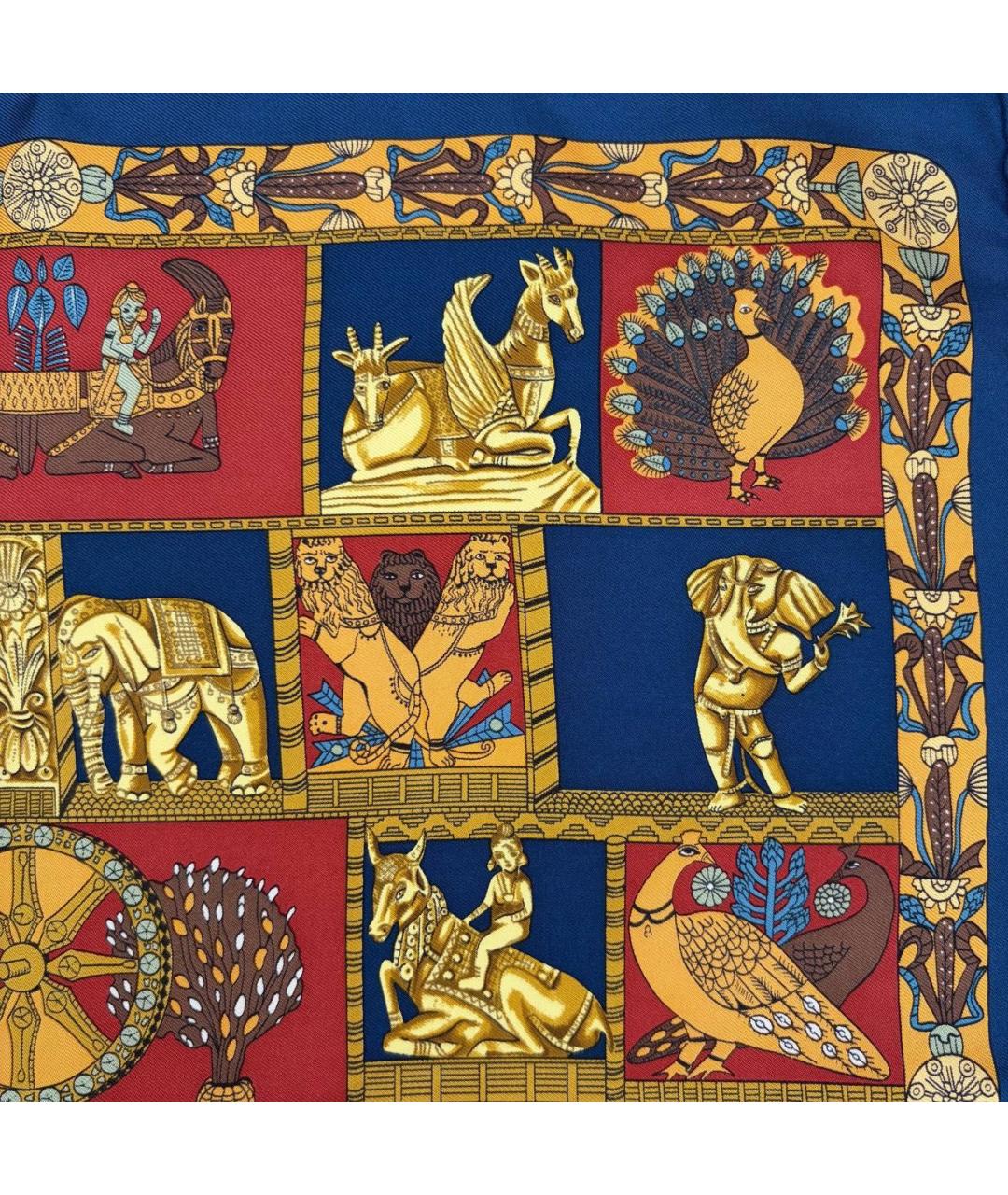 HERMES Мульти шелковый платок, фото 5