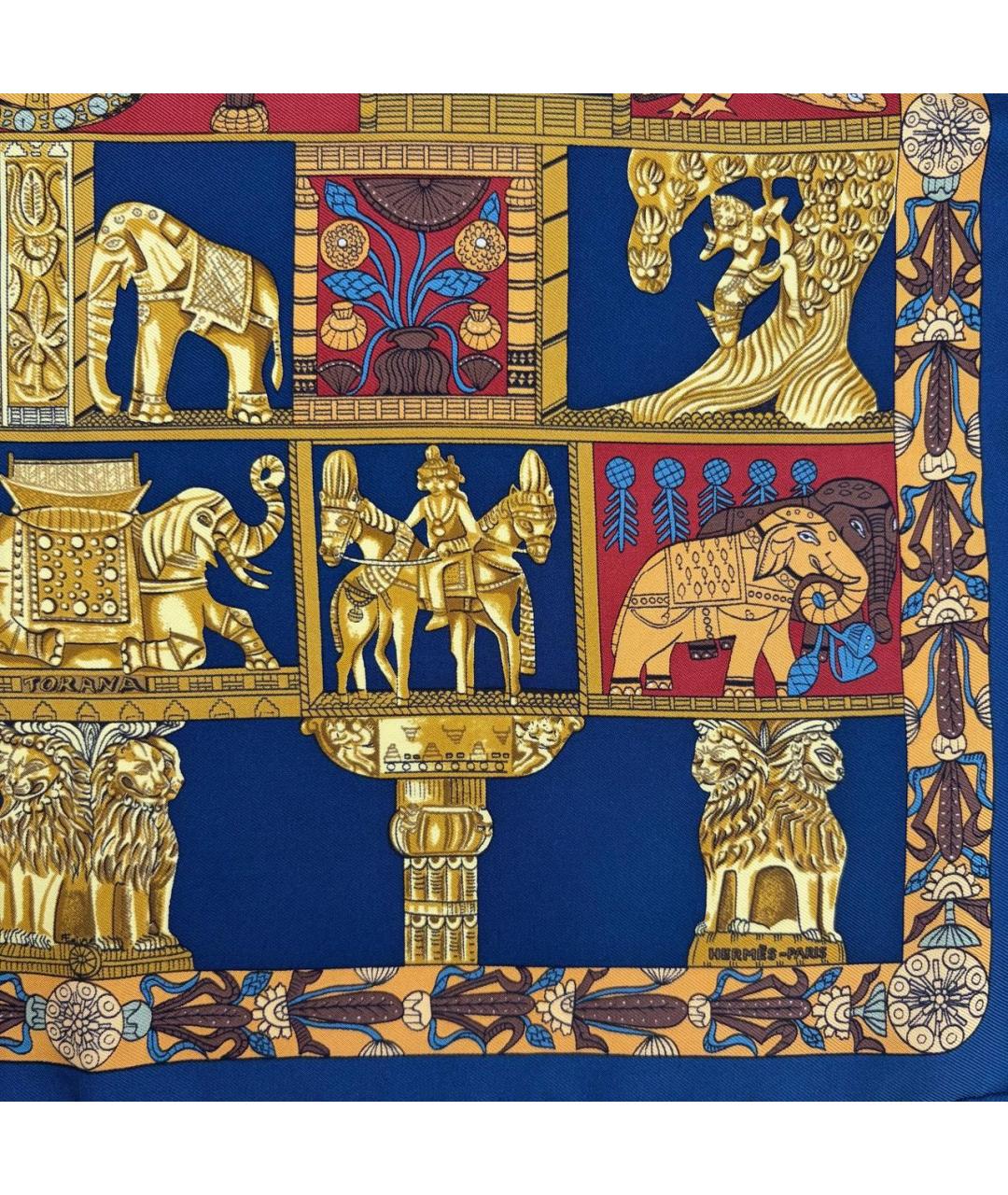 HERMES Мульти шелковый платок, фото 6