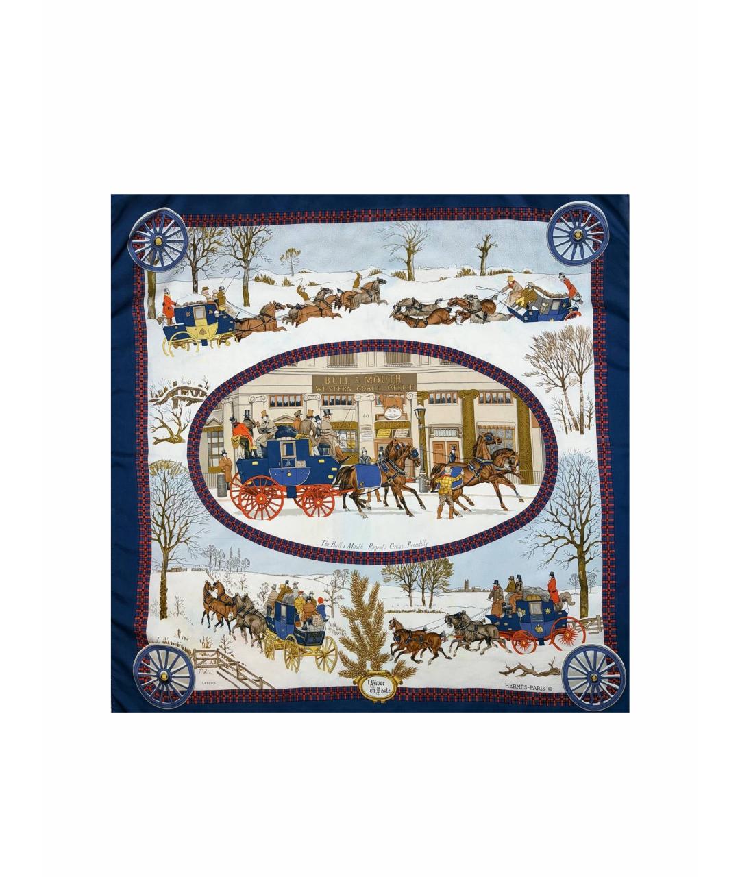 HERMES Мульти шелковый платок, фото 1