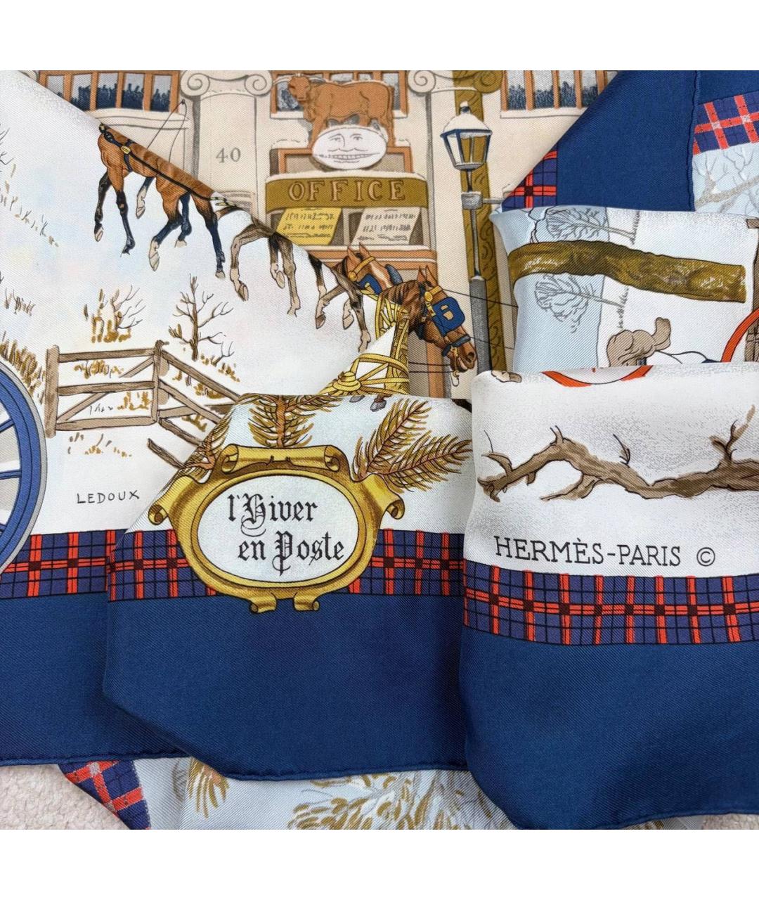 HERMES Мульти шелковый платок, фото 2