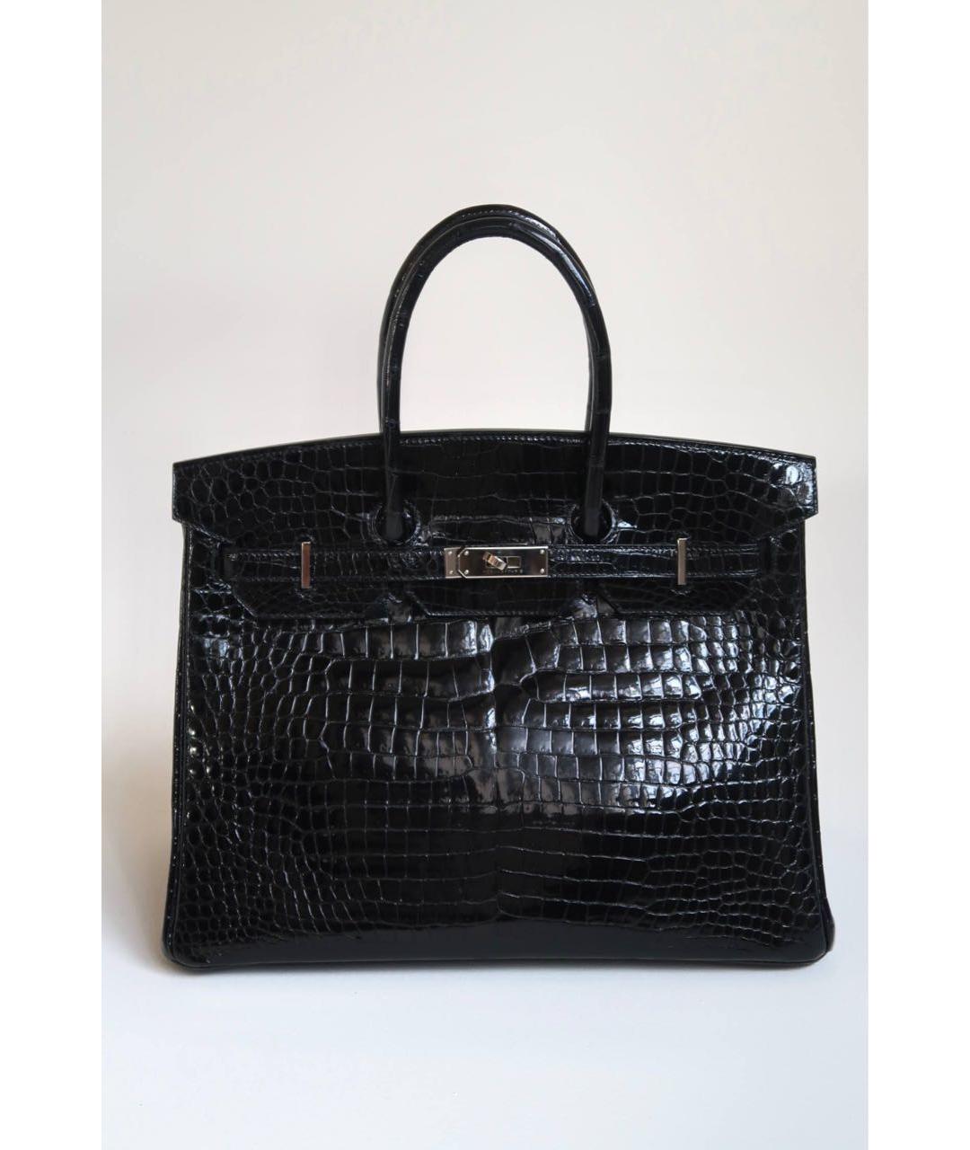 HERMES Черная кожаная сумка с короткими ручками, фото 5