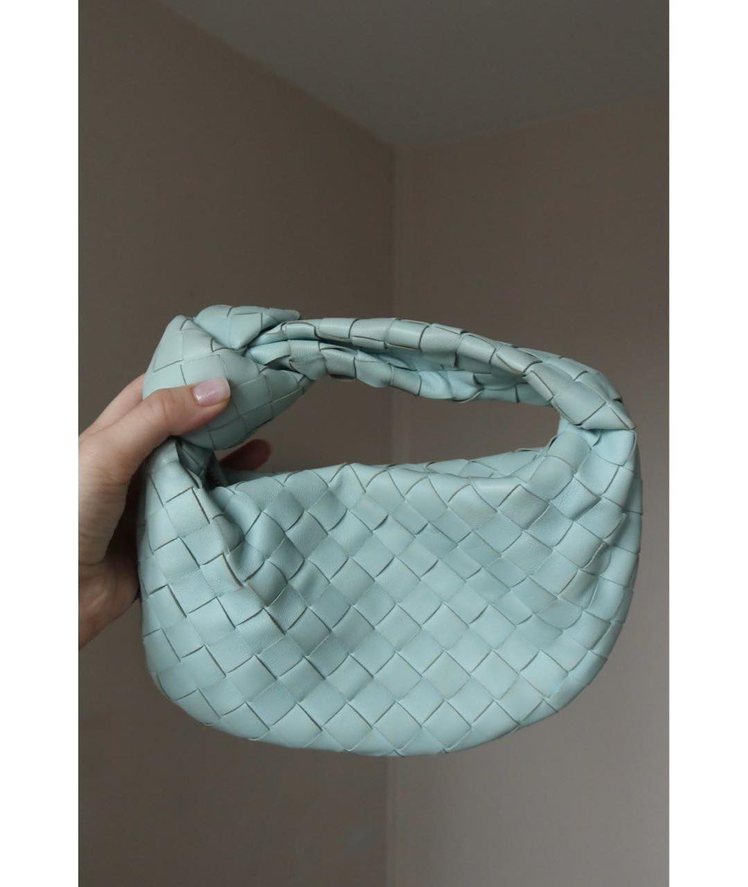 BOTTEGA VENETA Голубая кожаная сумка с короткими ручками, фото 3