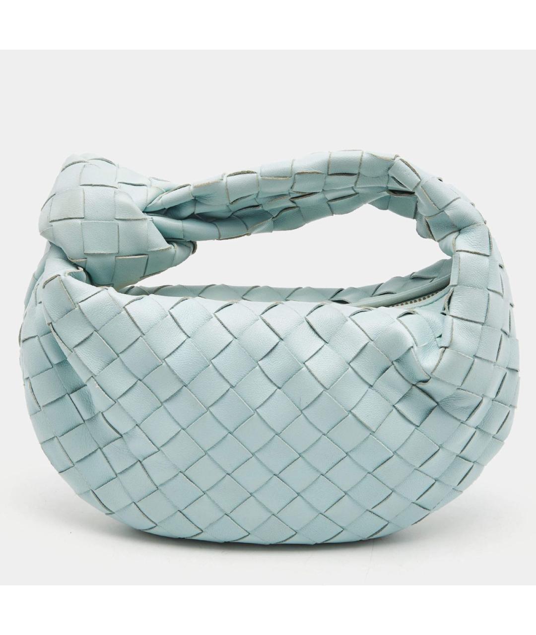 BOTTEGA VENETA Голубая кожаная сумка с короткими ручками, фото 9