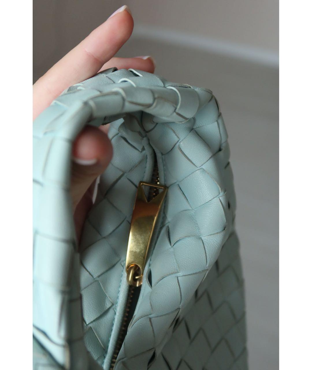 BOTTEGA VENETA Голубая кожаная сумка с короткими ручками, фото 6