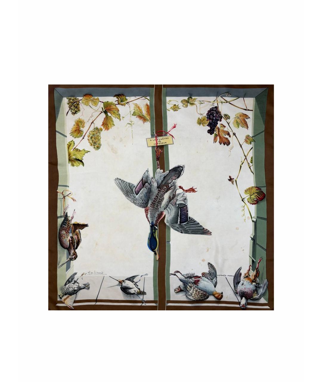 HERMES Мульти шелковый платок, фото 1