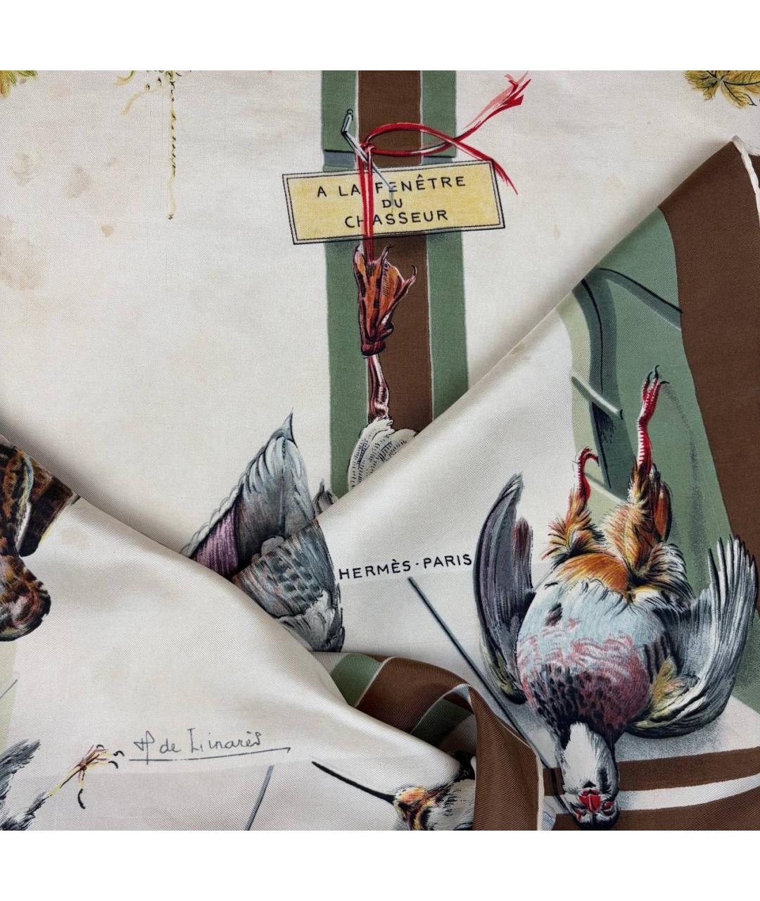HERMES Мульти шелковый платок, фото 8