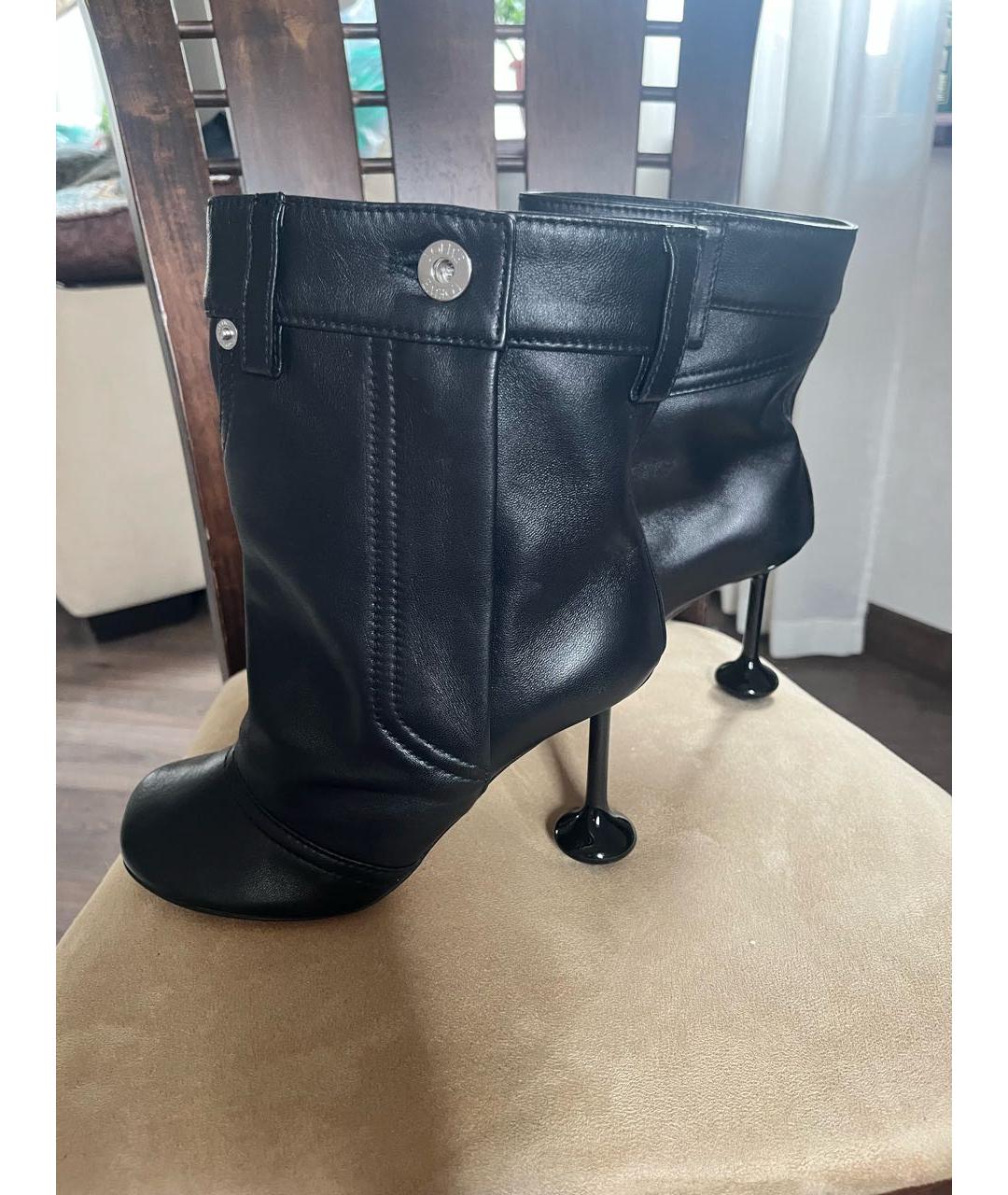 LOEWE Черные кожаные ботильоны, фото 3