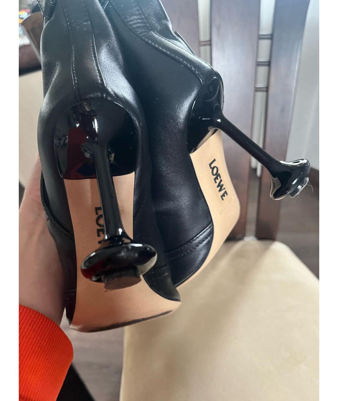 LOEWE Черные кожаные ботильоны, фото 4