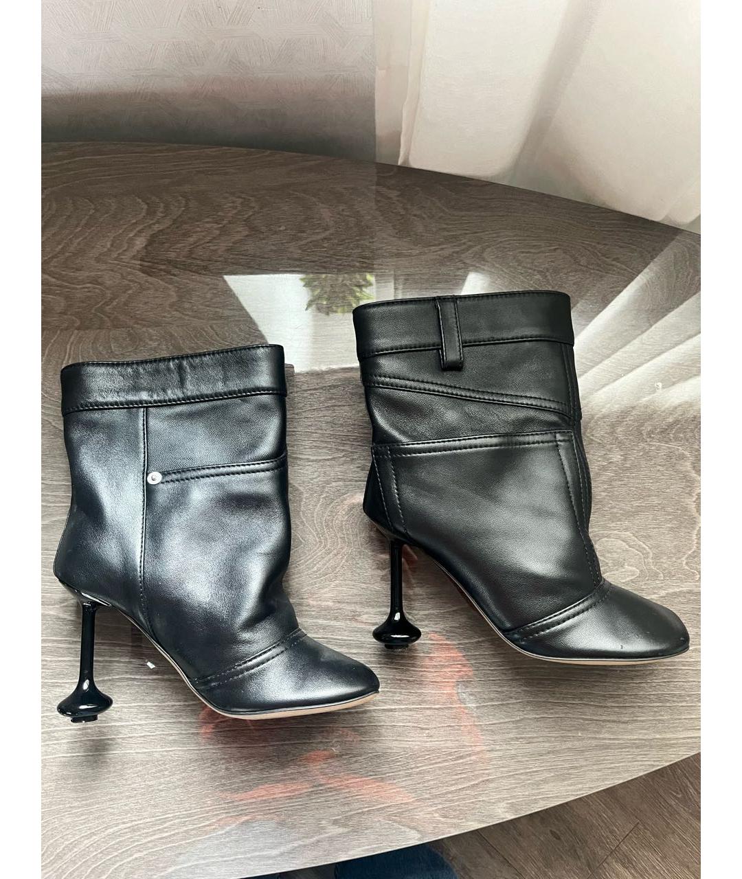 LOEWE Черные кожаные ботильоны, фото 7