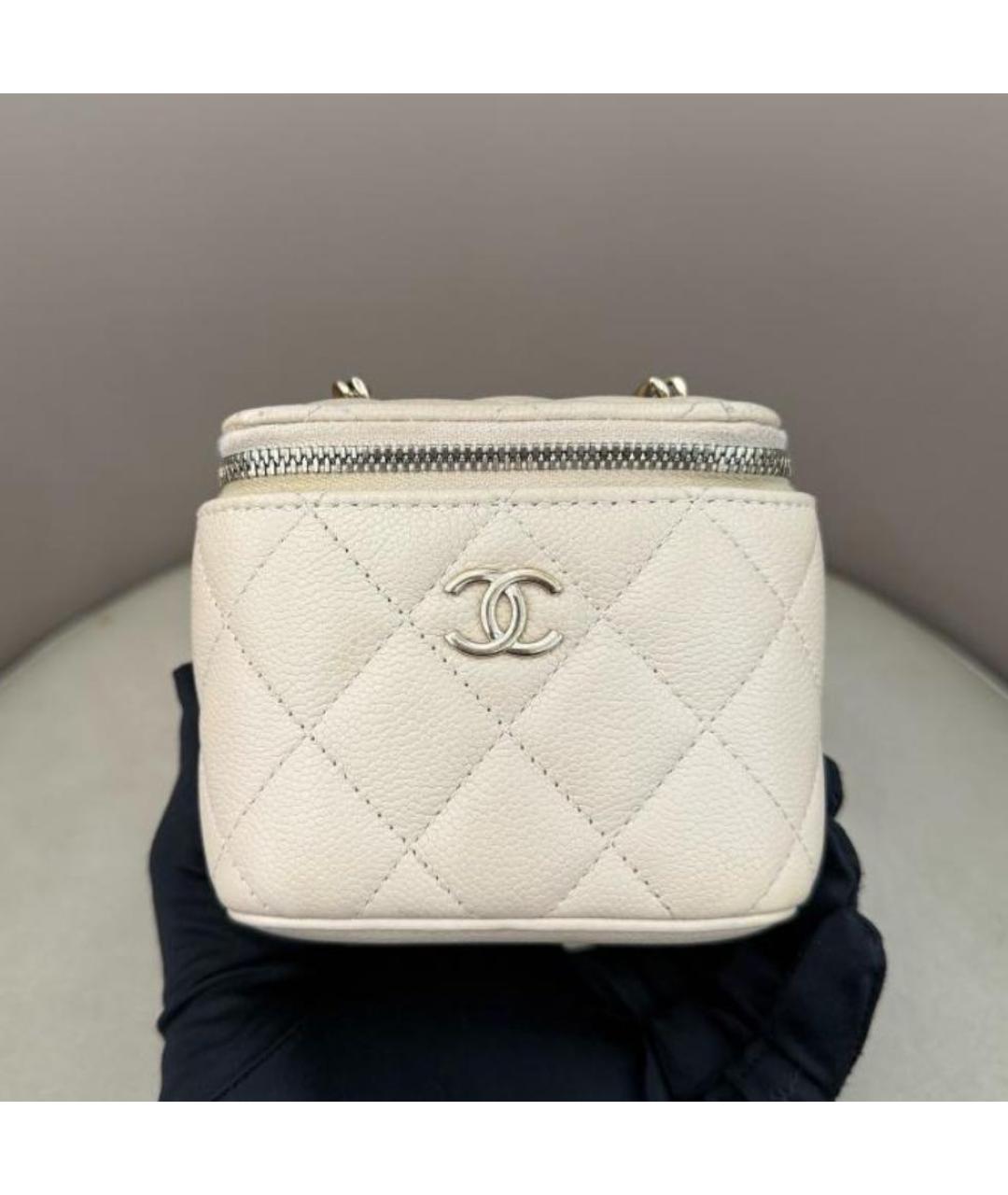 CHANEL Бежевая кожаная сумка через плечо, фото 2