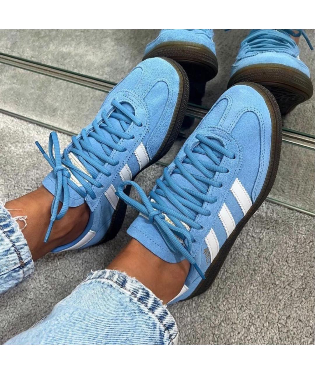 ADIDAS Голубые замшевые кроссовки, фото 2