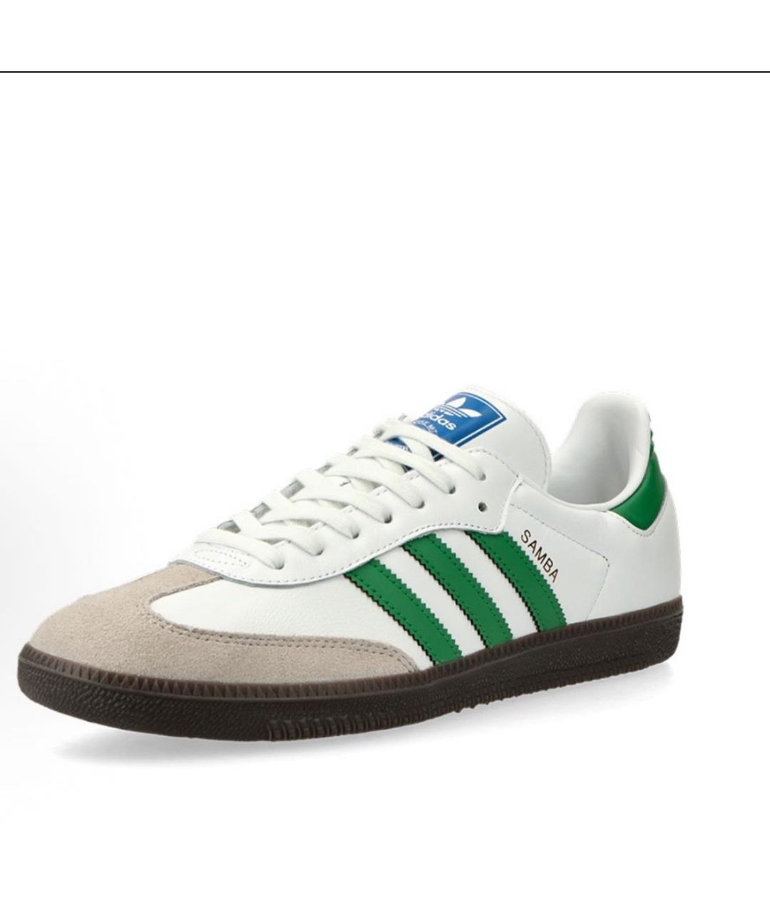 ADIDAS Зеленые кожаные кроссовки, фото 5