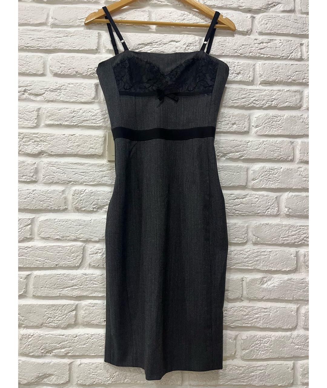 DOLCE&GABBANA Антрацитовое коктейльное платье, фото 8