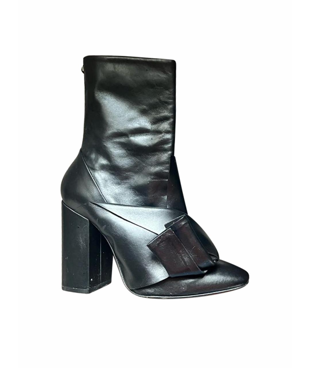 NO. 21 Черные кожаные ботильоны, фото 1