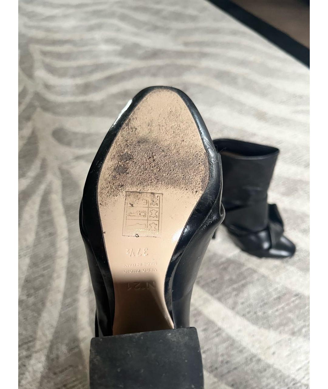NO. 21 Черные кожаные ботильоны, фото 5