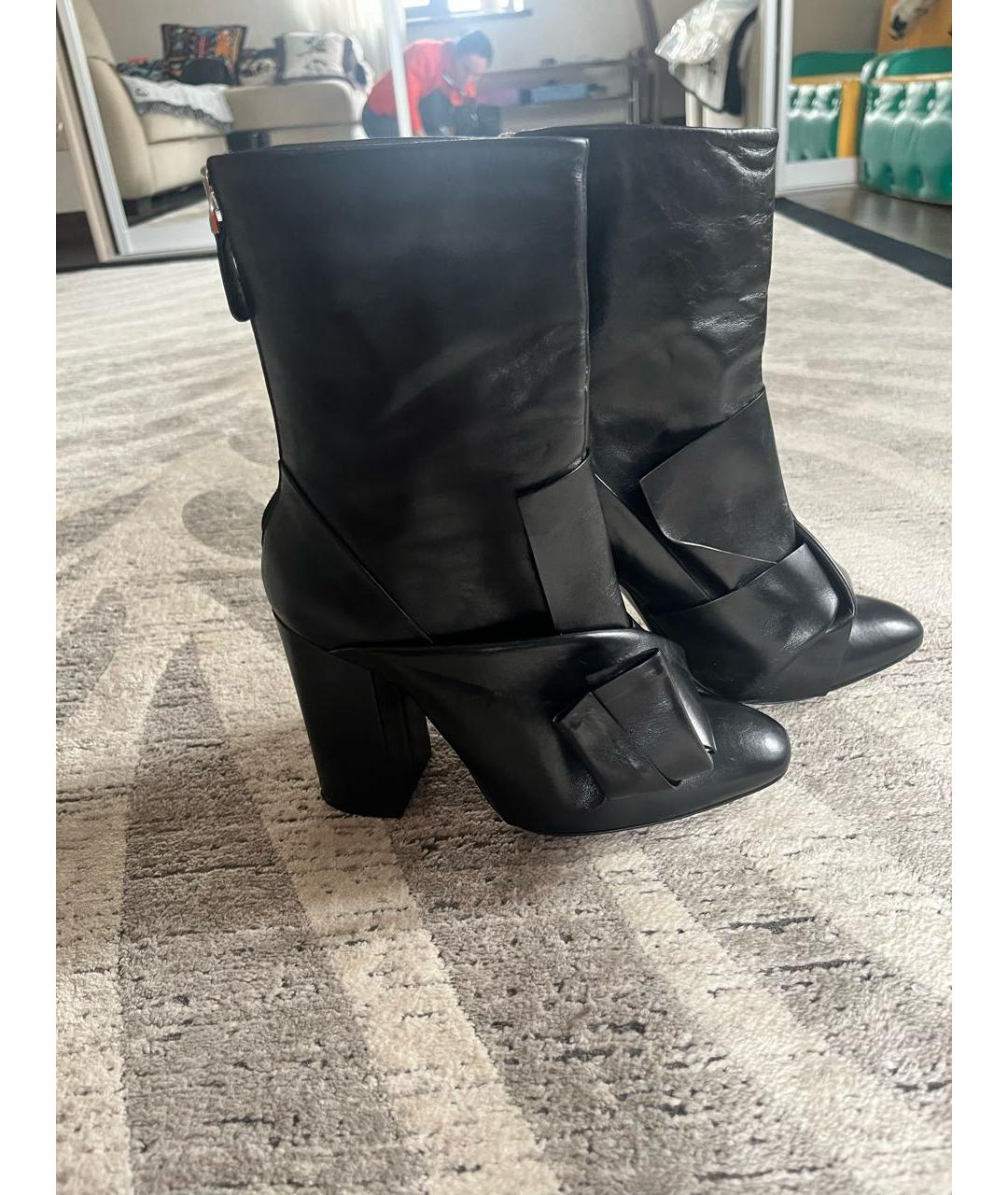 NO. 21 Черные кожаные ботильоны, фото 4