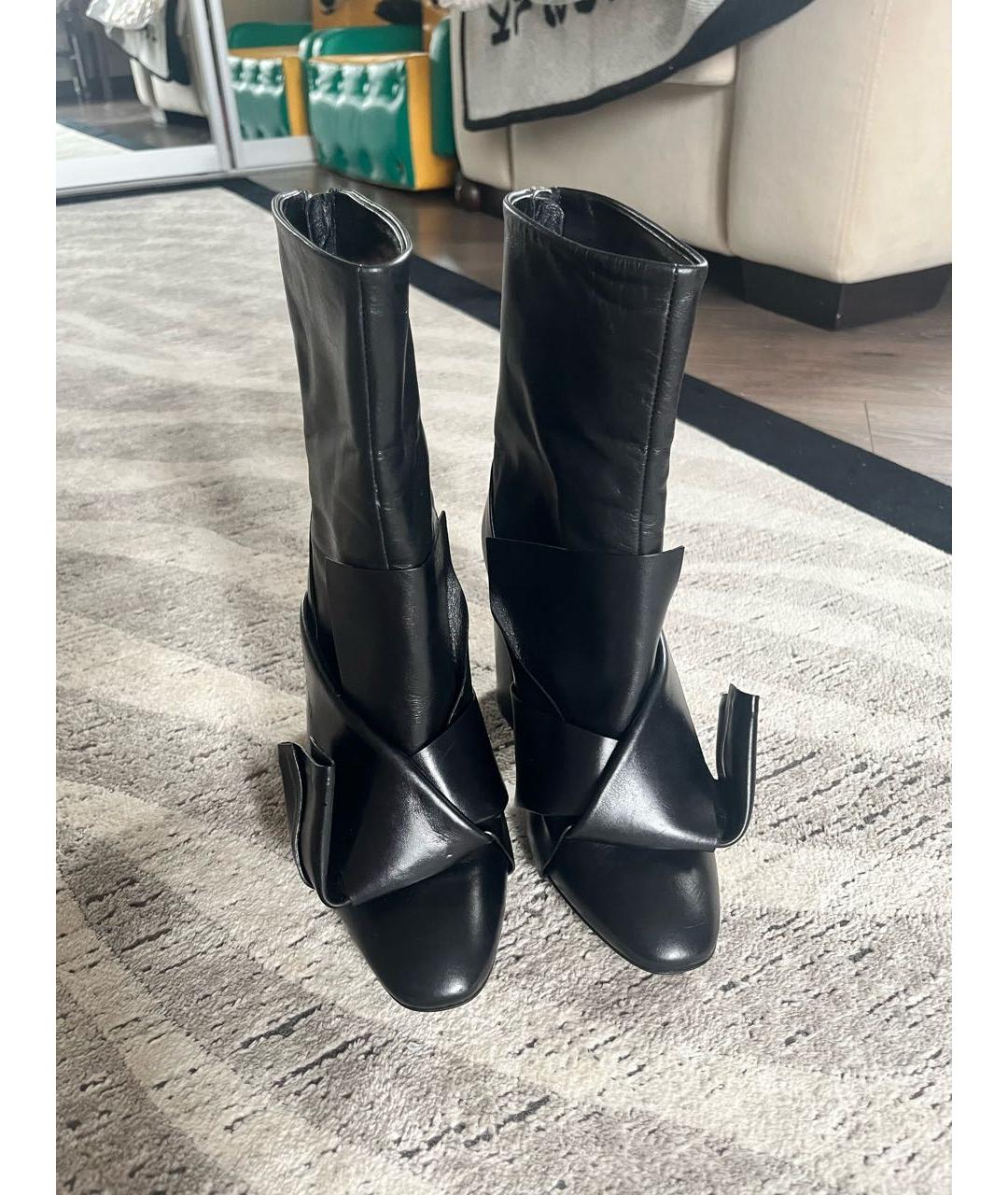 NO. 21 Черные кожаные ботильоны, фото 2