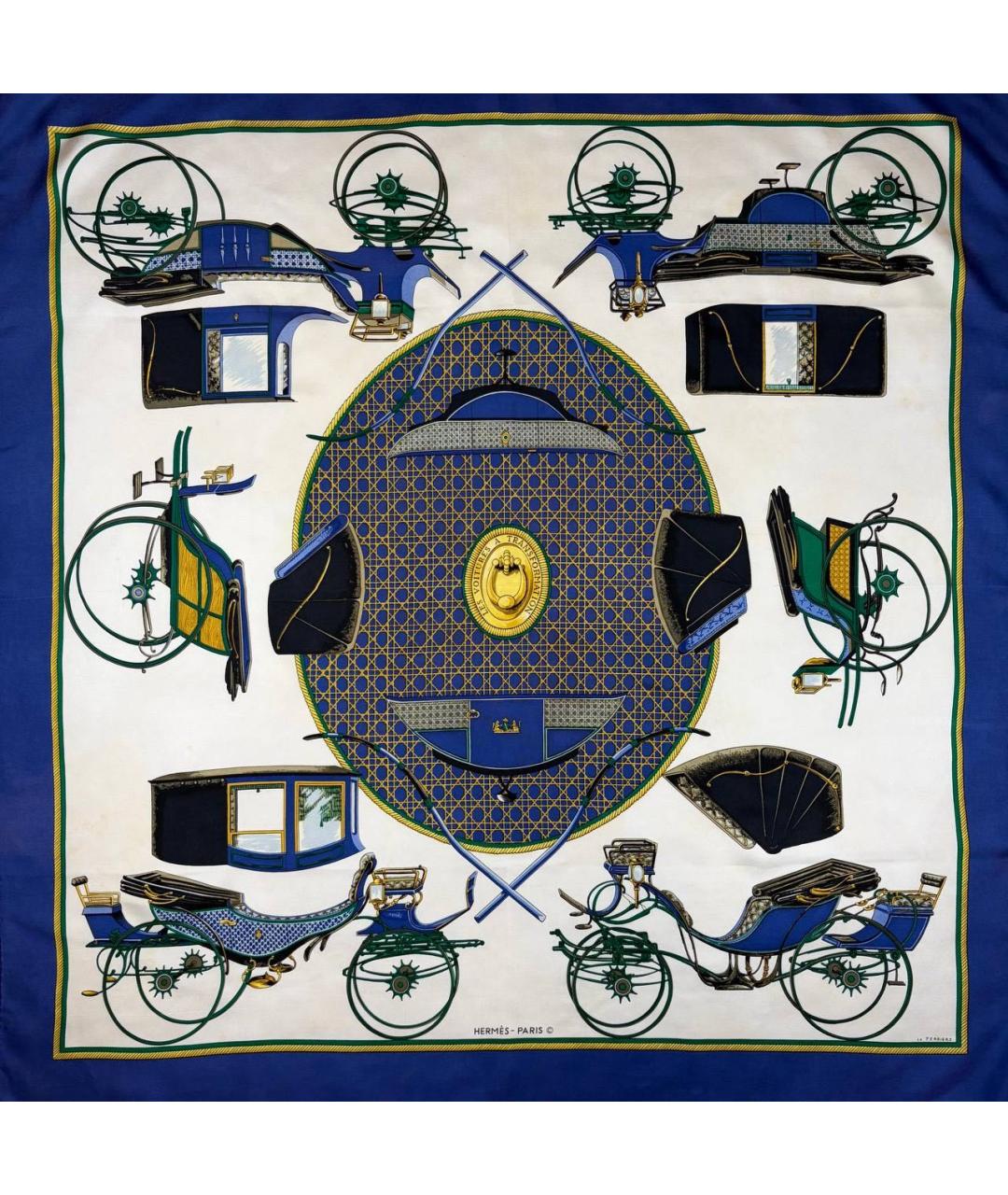 HERMES Мульти шелковый платок, фото 9