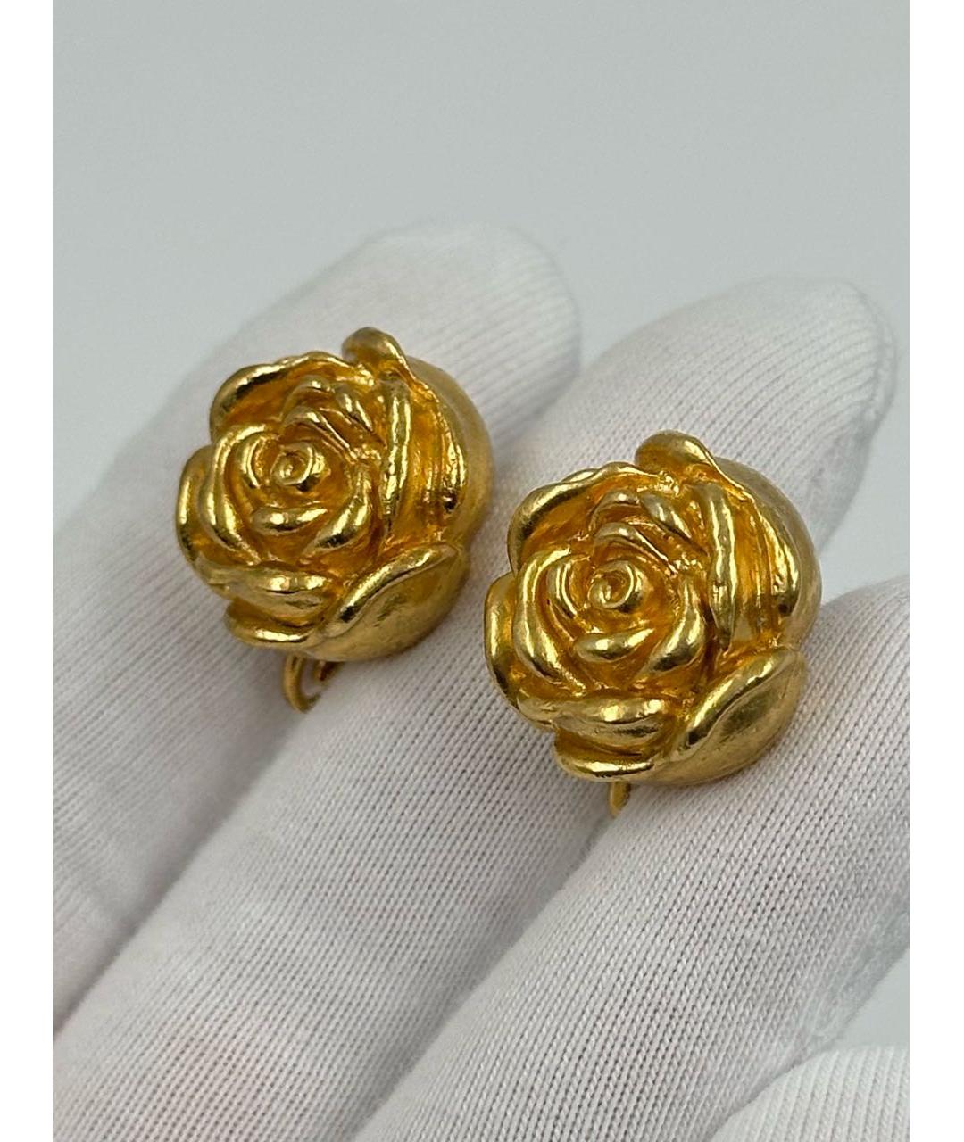 KENZO Золотые позолоченные клипсы, фото 3