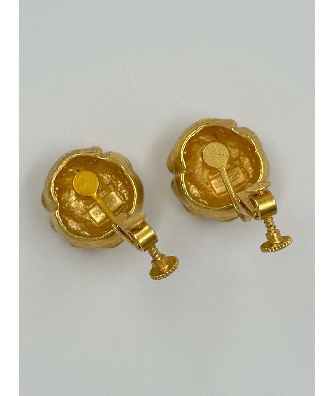 KENZO Золотые позолоченные клипсы, фото 5