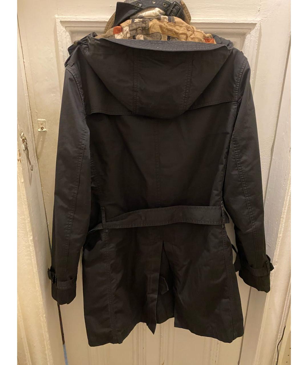 BURBERRY Черный хлопковый тренч / плащ, фото 2