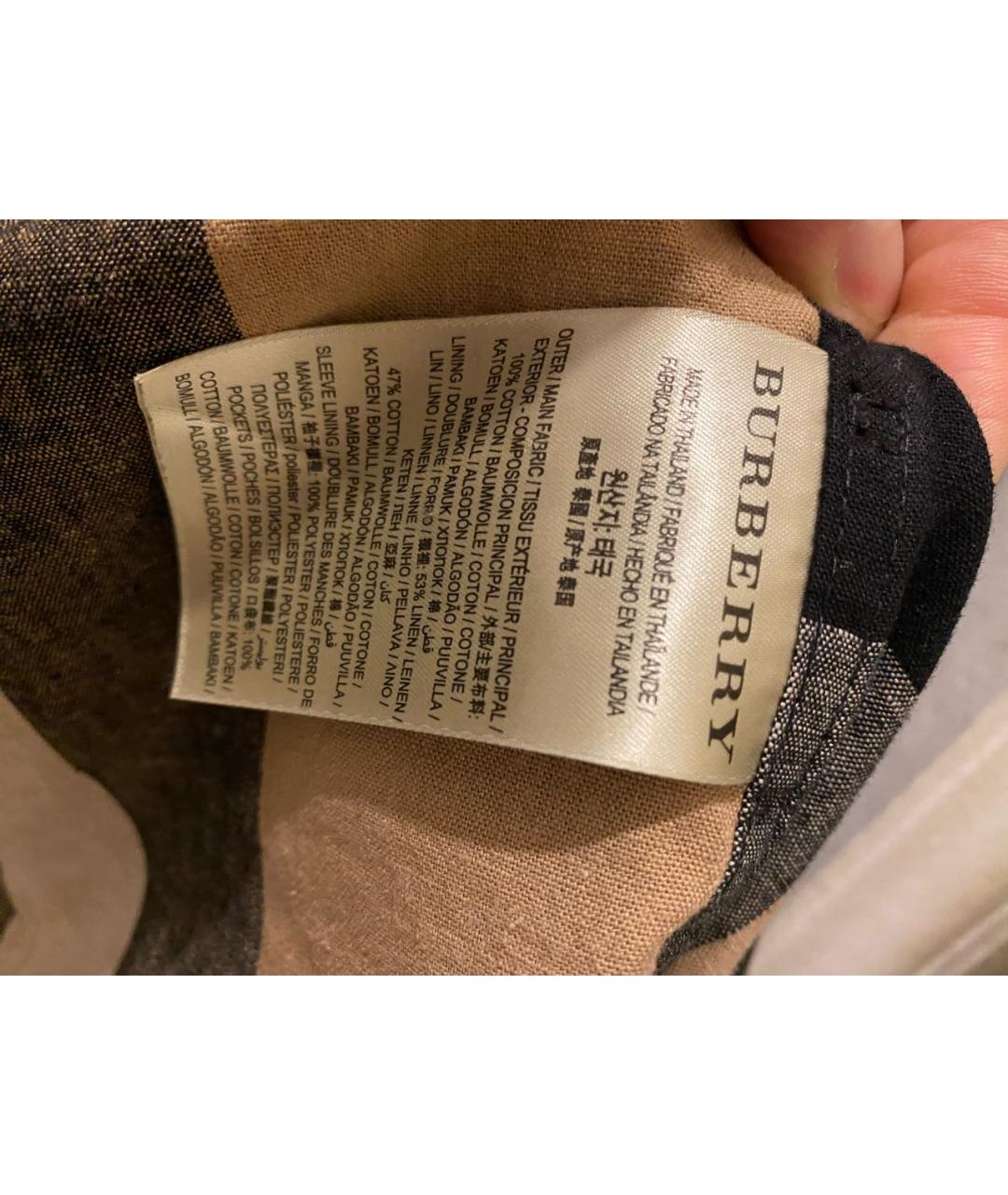 BURBERRY Черный хлопковый тренч / плащ, фото 3